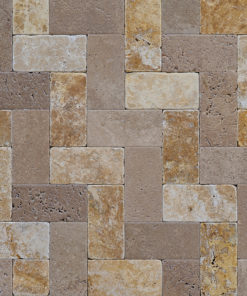 Травертин Yellow Tumbled Mix noche 7.5x15